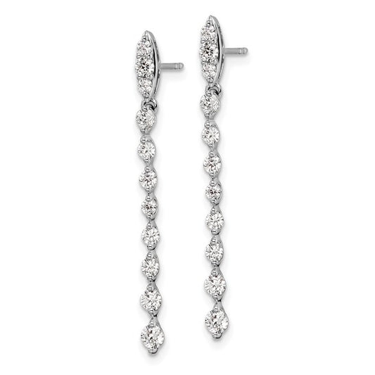 14K White Gold Lab Grown Diamond VS/SI GH, Post Dangle Earrings