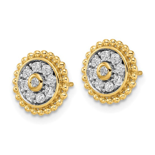 14K Lab Grown Diamond VS/SI GH, Circle Post Earrings