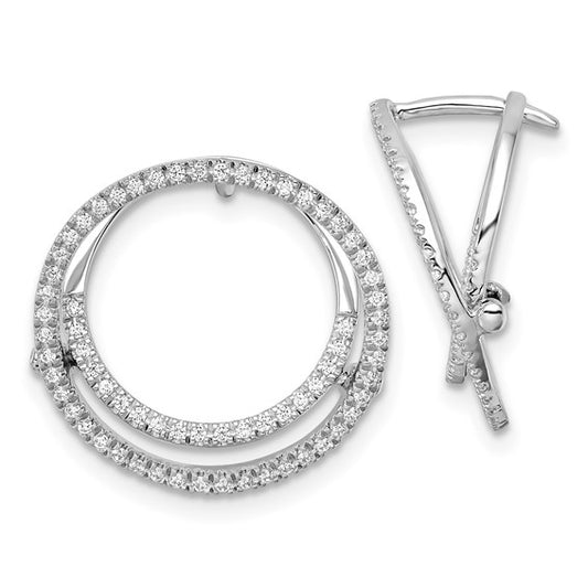 14K White Gold Lab Grown Diamond Circle Fashion Hinged Earrings