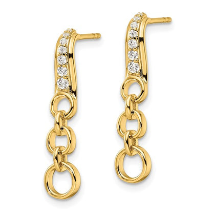 14K Lab Grown Diamond Circles Dangle Post Earrings