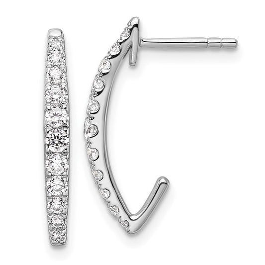 14KW True Origin Lab Grown Diamond VS/SI DEF J-Hoop Earrings
