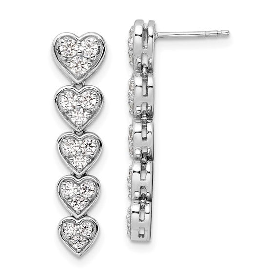 14KW True Origin Lab Grown Diamond VS/SI DEF Heart Post Earrings