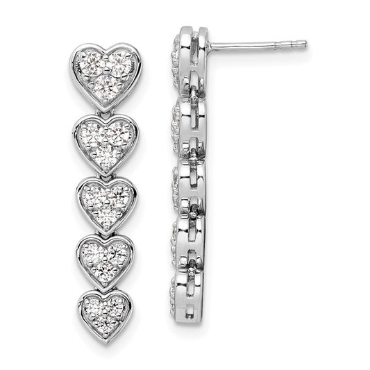 14KW True Origin Lab Grown Diamond VS/SI DEF Heart Post Earrings