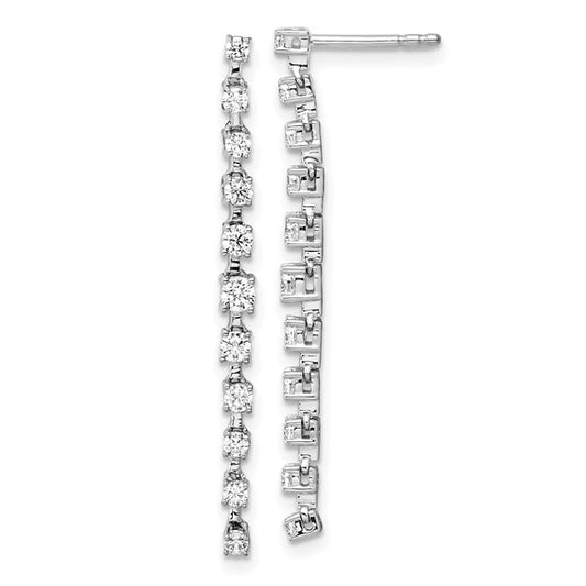 14K White Gold cDiamond VS/SI GH Post Dangle Earrings