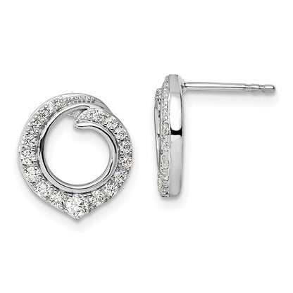 14k White Gold Diamond Post Earrings