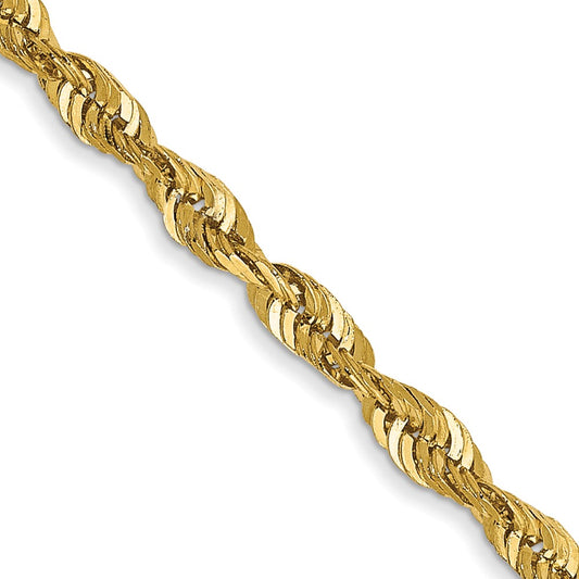 14k 2.5mm Ultra D/C Rope Chain