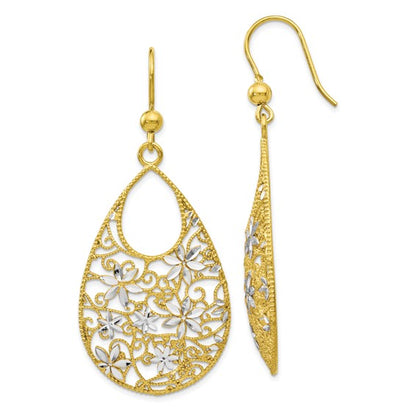 Leslie's Sterling Silver Gold-tone 18K Flash-plated D/C Earrings