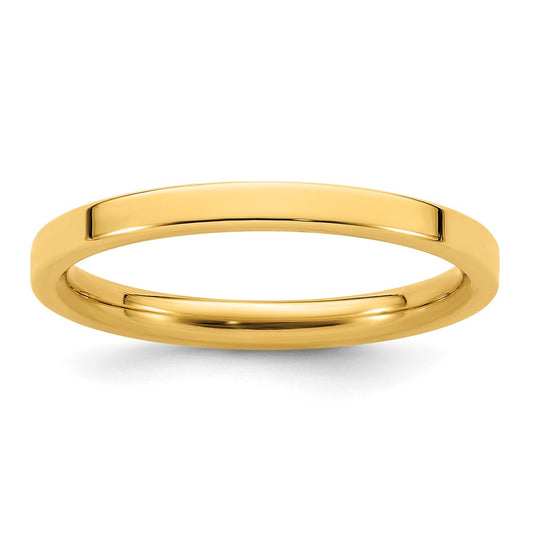 14KY 2mm Standard Flat Comfort Fit Band Size 7.5