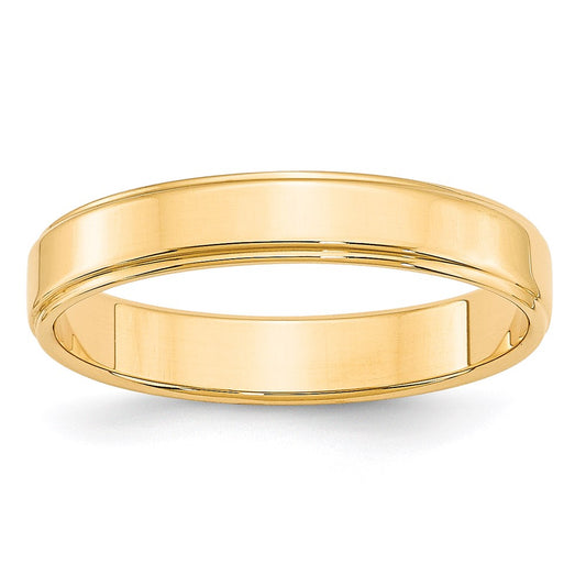 14KY 4mm Flat with Step Edge Band Size 8.5
