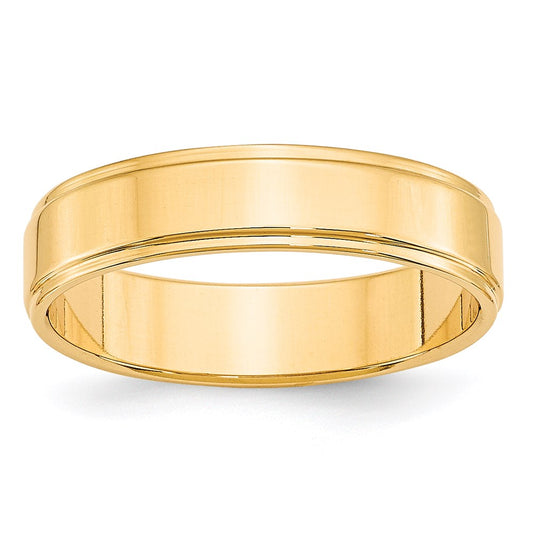14KY 5mm Flat with Step Edge Band Size 8.5