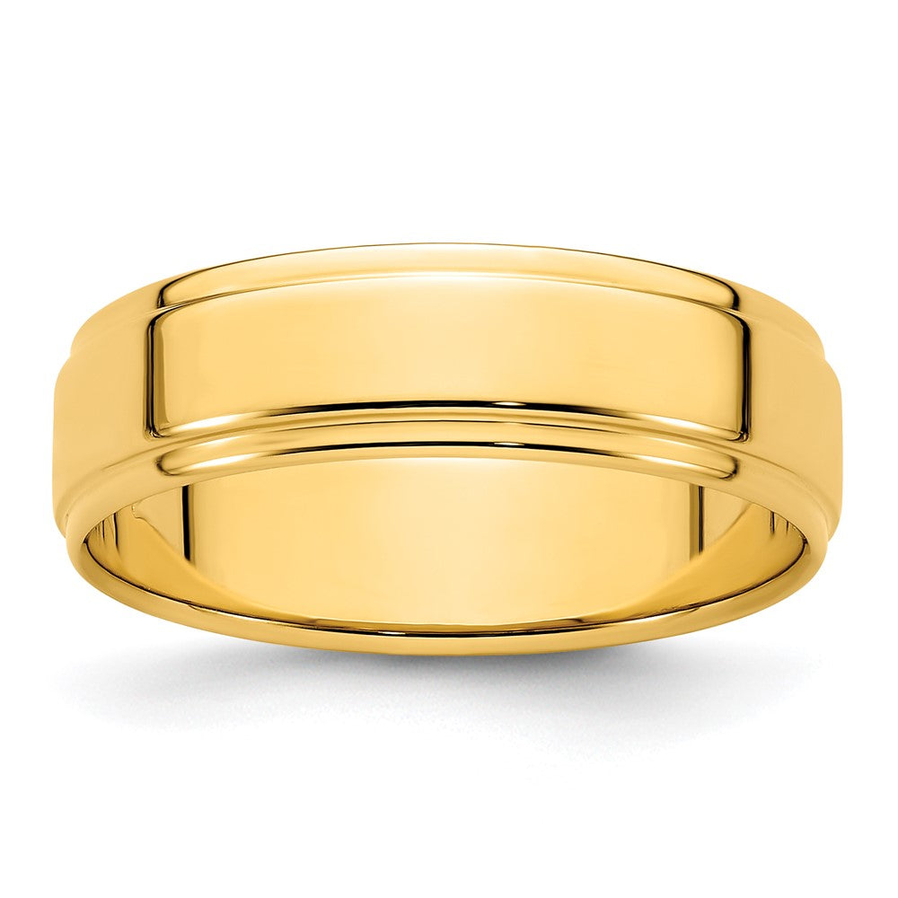 14KY 6mm Flat with Step Edge Band Size 12
