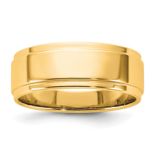 14KY 7mm Flat with Step Edge Band Size 4.5