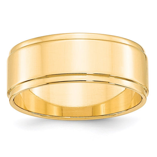 14KY 8mm Flat with Step Edge Band Size 14