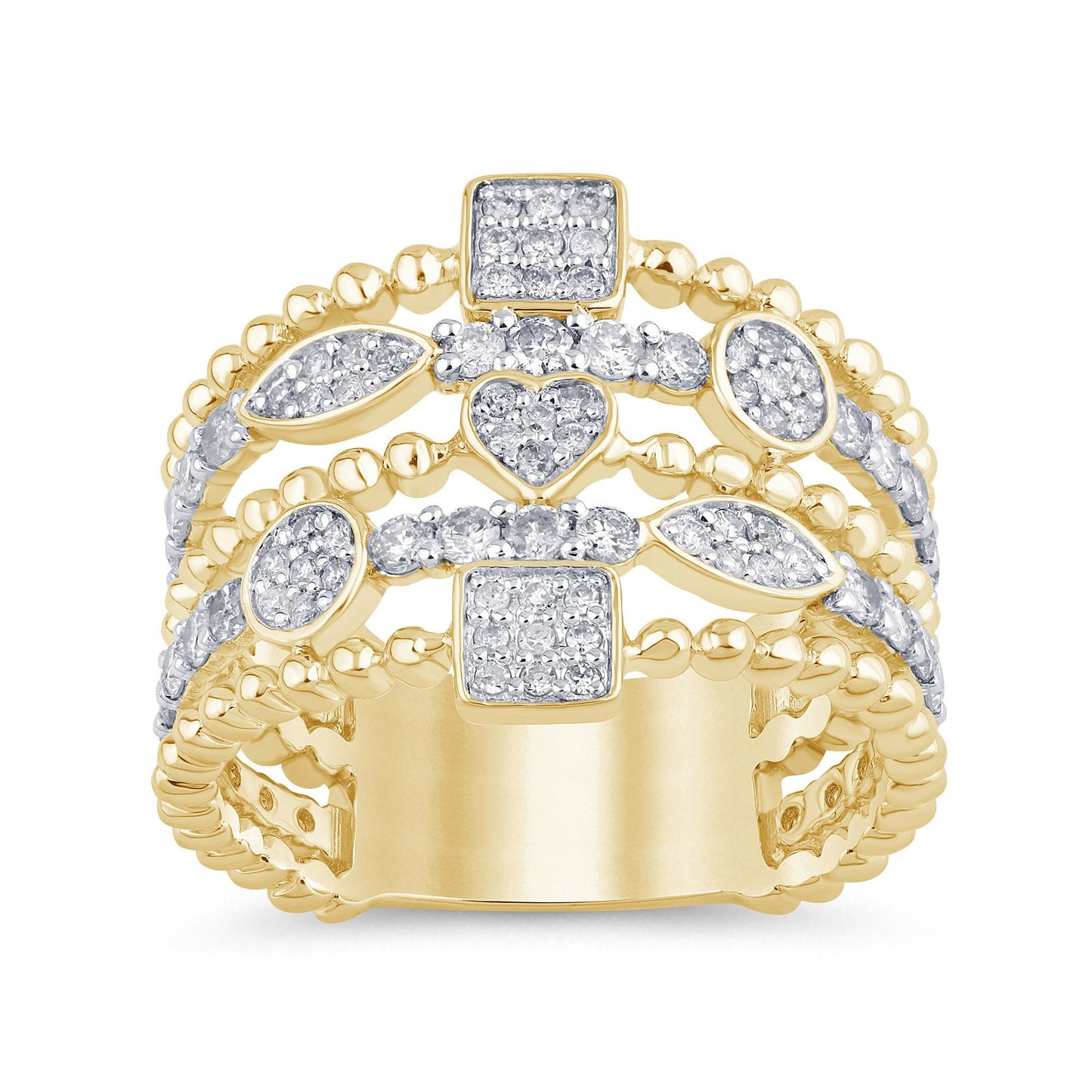 10K SOLID YELLOW GOLD 1.25 CARAT NATURAL DIAMONDS WOMEN RING