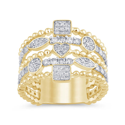 10K SOLID YELLOW GOLD 1.25 CARAT NATURAL DIAMONDS WOMEN RING