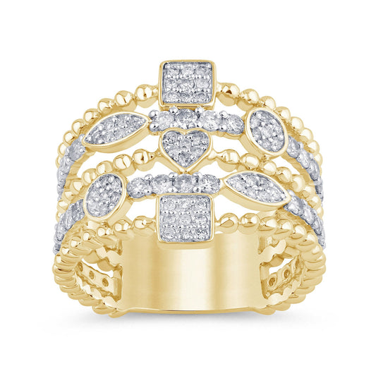10K SOLID YELLOW GOLD 1.25 CARAT NATURAL DIAMONDS WOMEN RING