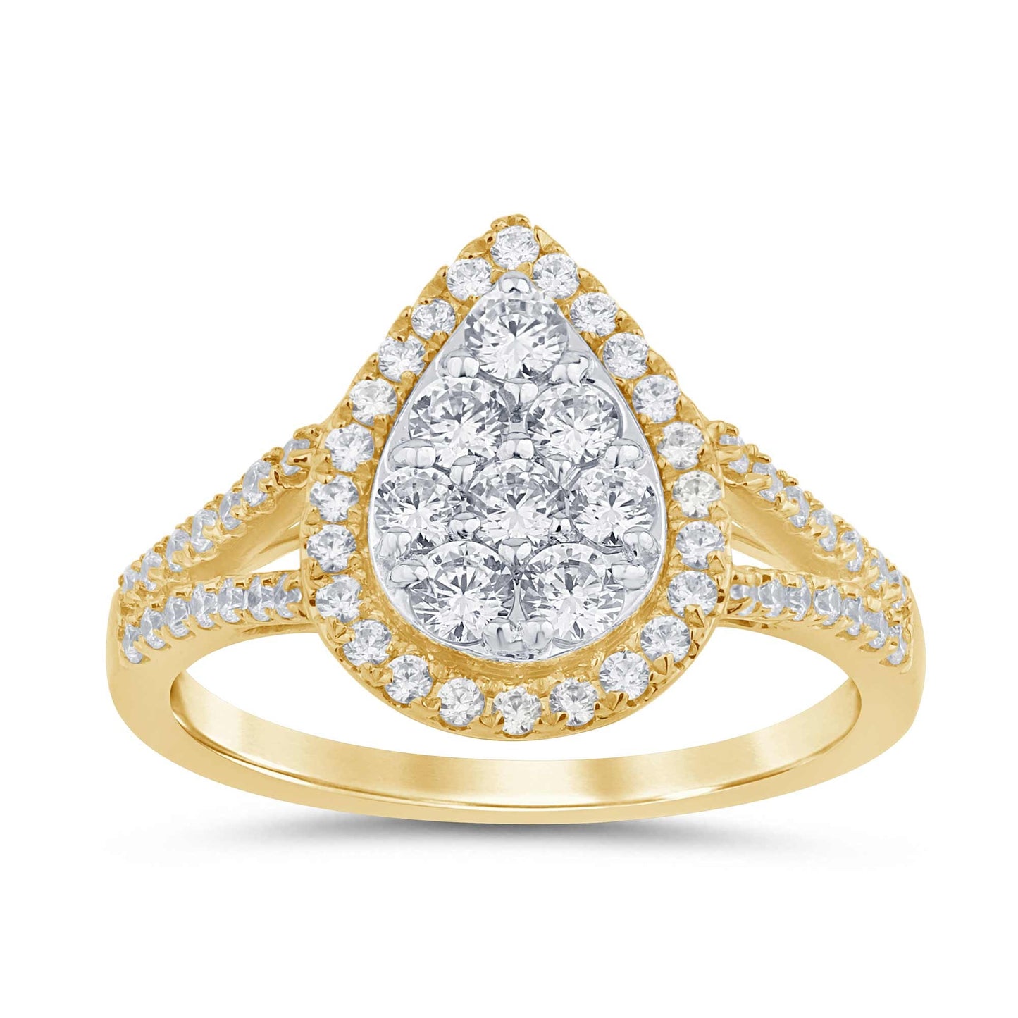 10K YELLOW GOLD .85 CARAT WOMEN REAL DIAMOND ENGAGEMENT RING WEDDING RING BRIDAL