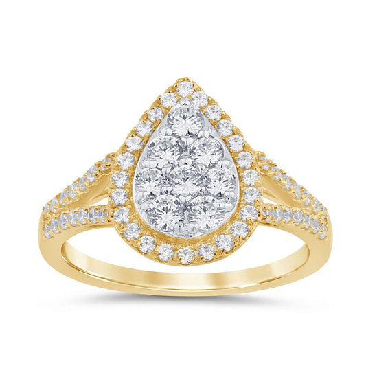 10K YELLOW GOLD .85 CARAT WOMEN REAL DIAMOND ENGAGEMENT RING WEDDING RING BRIDAL