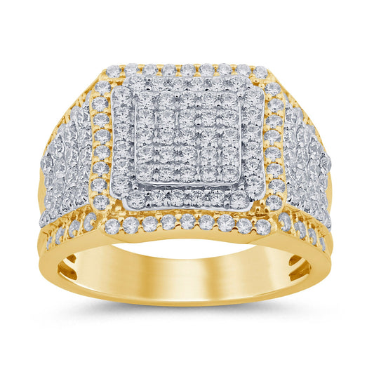 10K SOLID YELLOW GOLD 2 CARAT REAL DIAMOND ENGAGEMENT RING WEDDING PINKY BAND