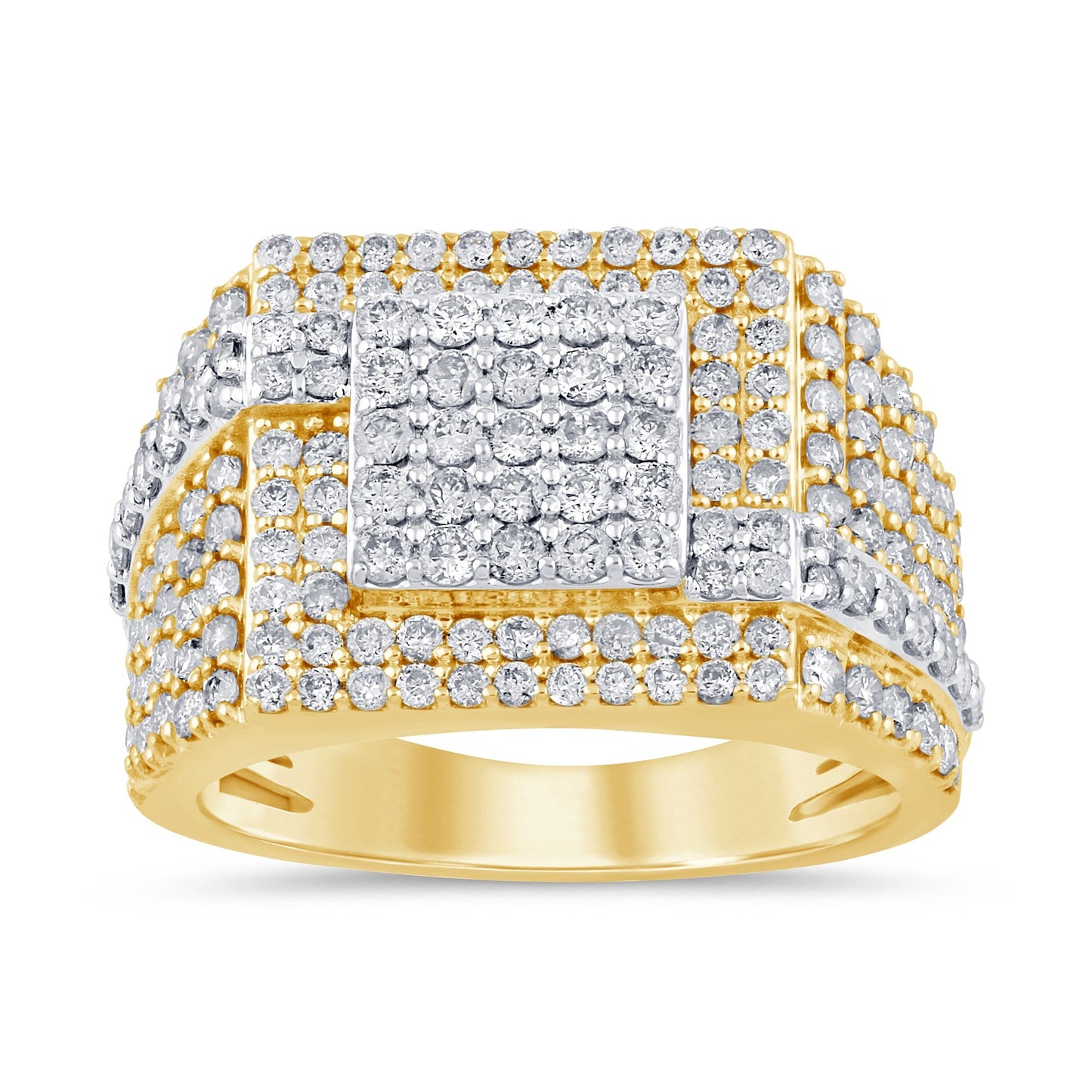 10K SOLID YELLOW GOLD 2.25 CARAT REAL DIAMOND ENGAGEMENT RING WEDDING PINKY BAND