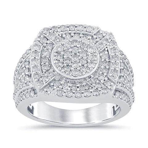 10K WHITE GOLD 2.50 CARAT REAL DIAMOND ENGAGEMENT RING WEDDING PINKY BAND