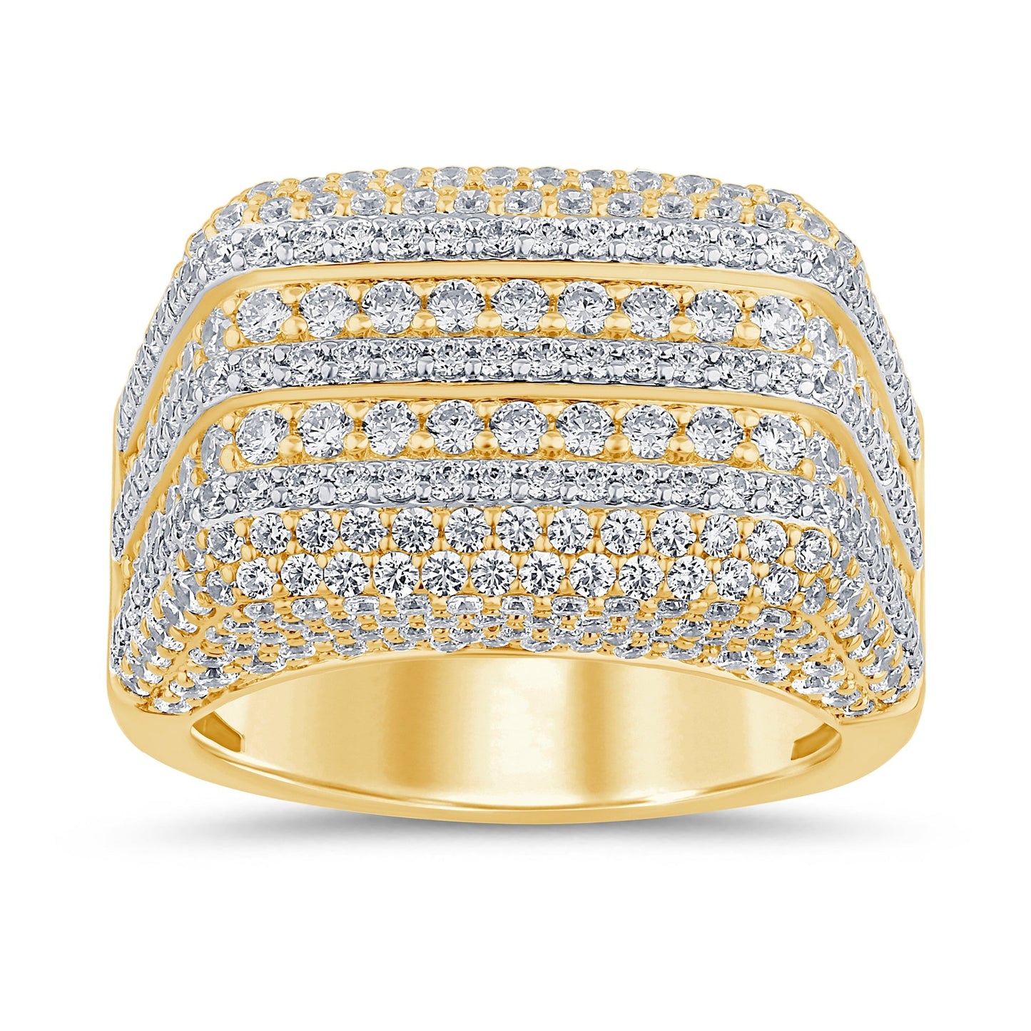 10K SOLID YELLOW GOLD 4.25 CARAT REAL DIAMOND ENGAGEMENT RING WEDDING PINKY BAND