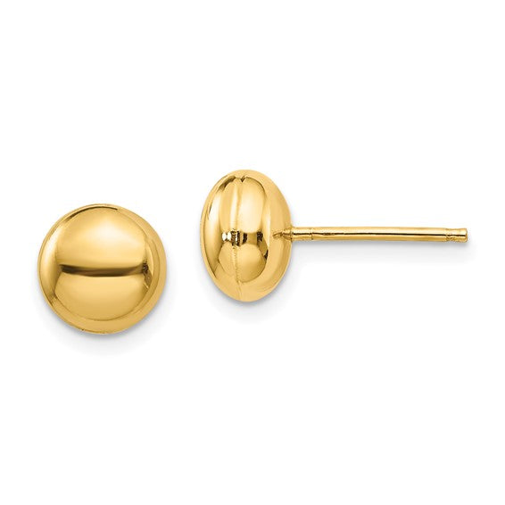 14k Polished 8mm Button Post Earrings