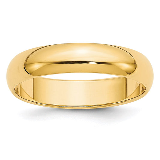 14KY 5mm Half-Round Wedding Band Size 11