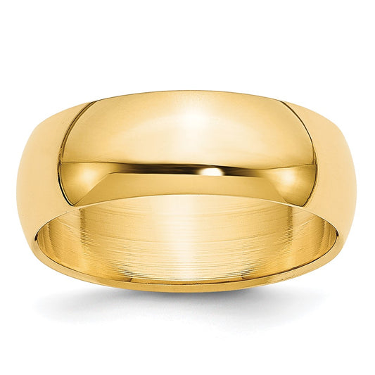 14KY 6mm Half-Round Wedding Band Size 4