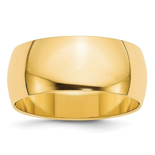 14KY 8mm Half-Round Wedding Band Size 8