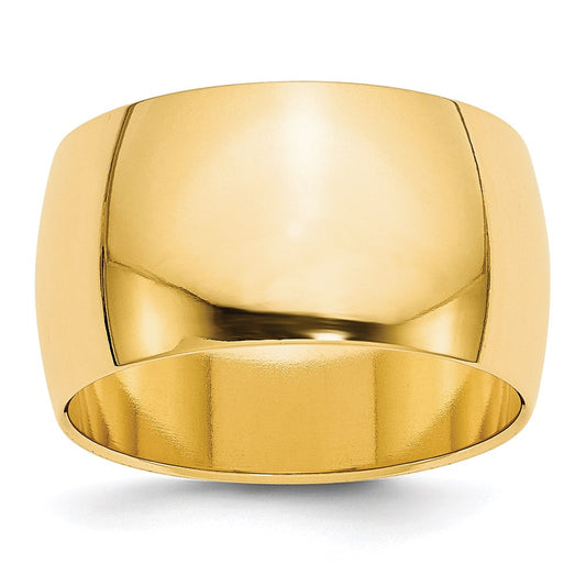 14KY 12mm Half Round Band Size 7.5