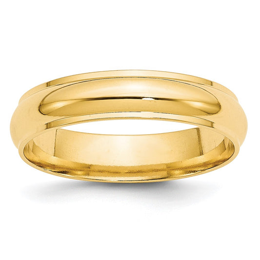 14KY 5mm Half Round with Edge Band Size 7.5