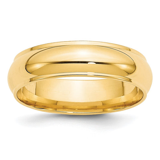 14KY 6mm Half Round with Edge Band Size 7