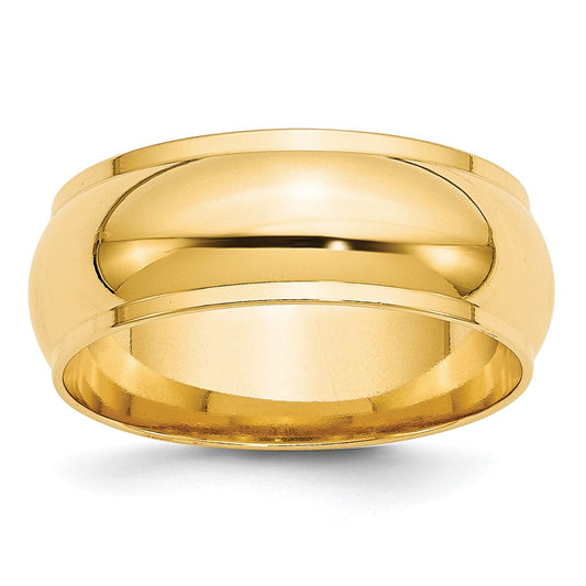 14KY 8mm Half Round with Edge Band Size 12