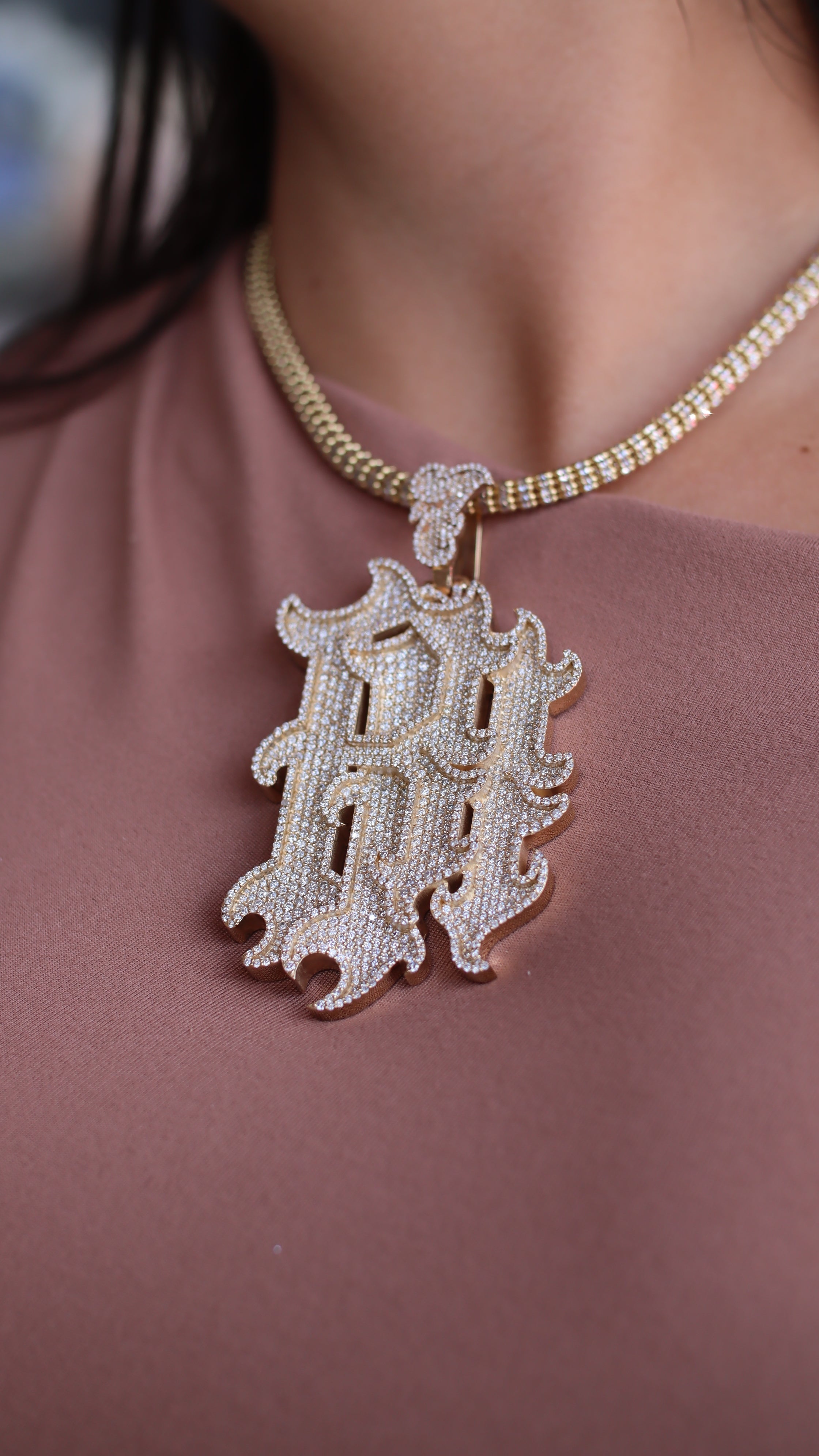 Custom RR Pendant Gold and Diamond – Gold Miner Jewelry