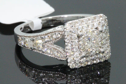 10K WHITE GOLD 1.25 CARAT WOMEN REAL DIAMOND ENGAGEMENT RING WEDDING RING BRIDAL
