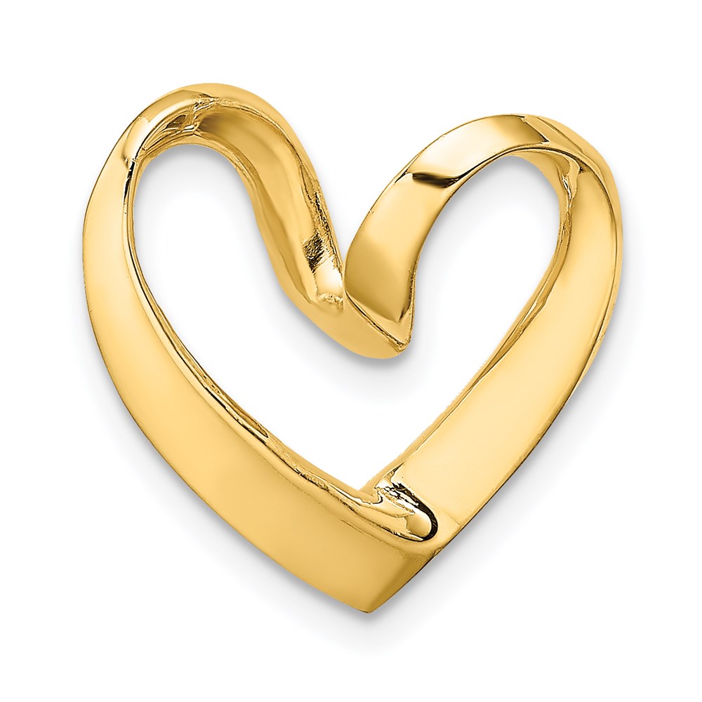 14K Polished Heart Chain Slide