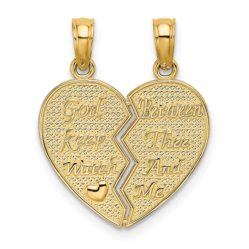 14k Break-Apart KEEP WATCH BETWEEN Heart Charm