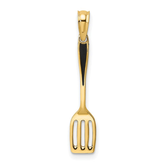 14K W/ Black Enamel 3-D Spatula Charm