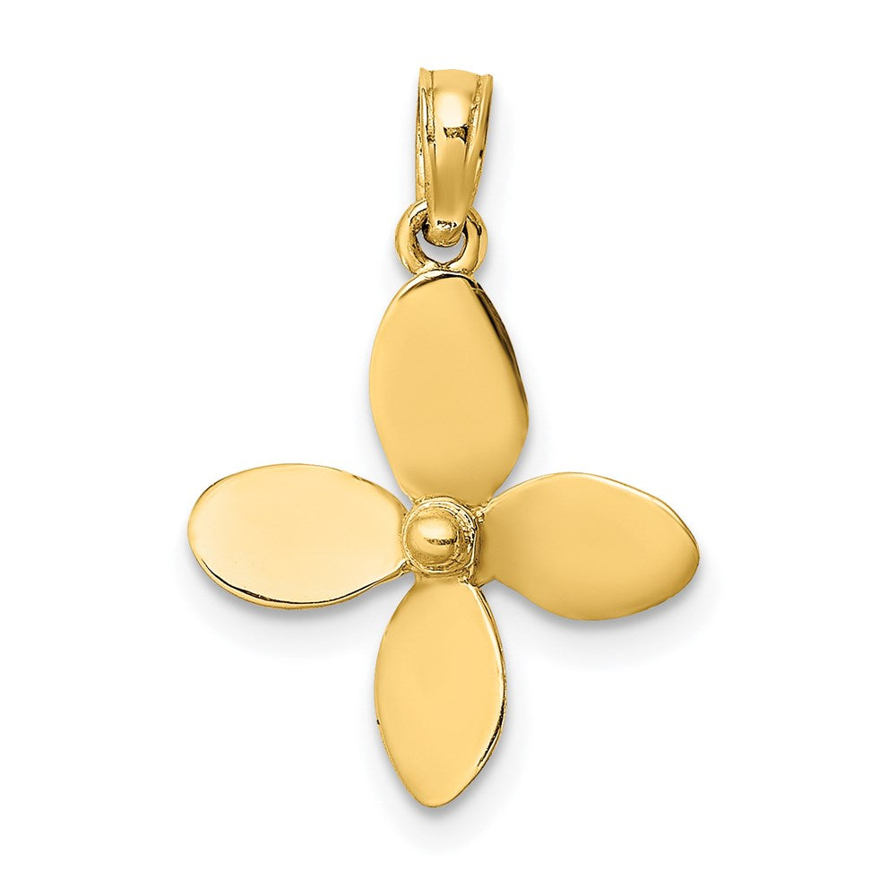14K 3-D w/ 4 Blades Propeller Charm
