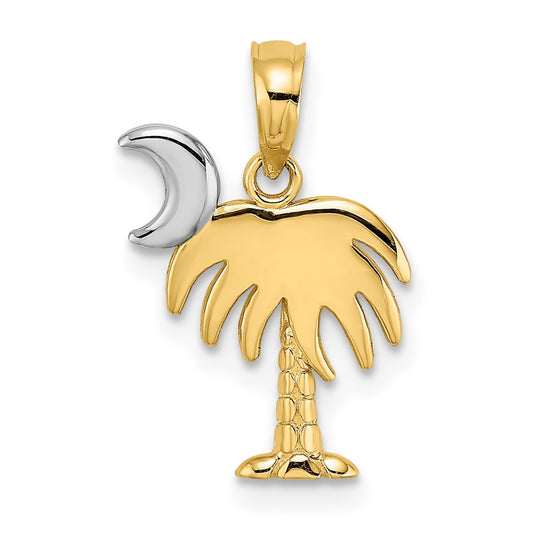 14K w/ Rhodium Charleston Palm Tree Charm
