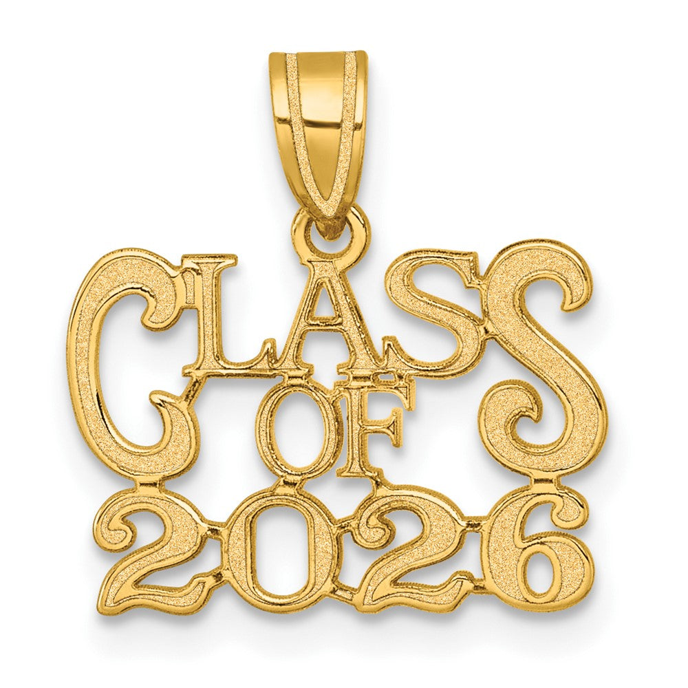 14k Polished CLASS OF 2026 Graduation Charm