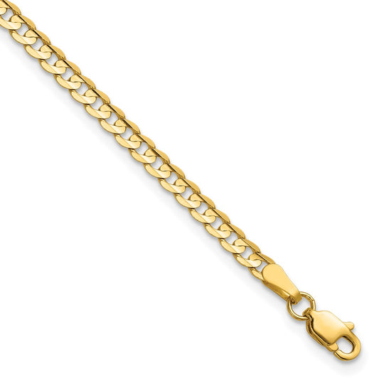 14k 3mm Open Concave Curb Chain