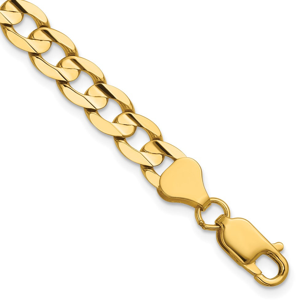 14k 6.75mm Open Concave Curb Chain