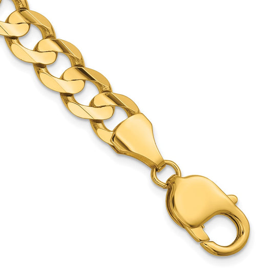 14k 8.5mm Open Concave Curb Chain