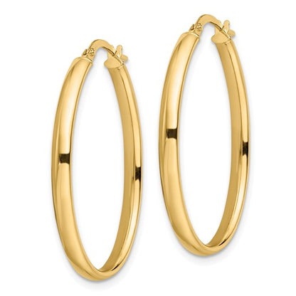 Leslie's 14K Polished Oval Hoop Earrings