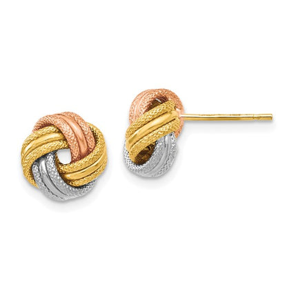 Leslie's 14K Tri Color Knot Polished D/C Post Earrings