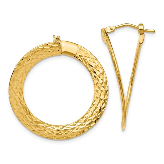 Leslie's 14k Polished D/C Twisted Hoop Earrings