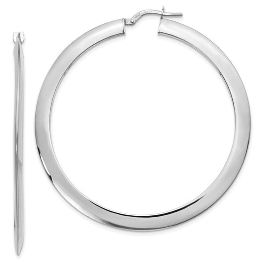 Leslie's 14K White Gold Polished Hoop Earrings