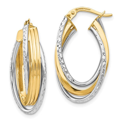 Leslie's 14K Two-tone Polished D/C Hoop Earrings